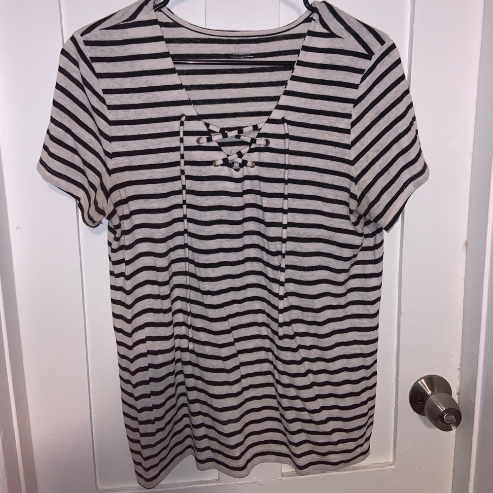 Striped Tshirt with string design